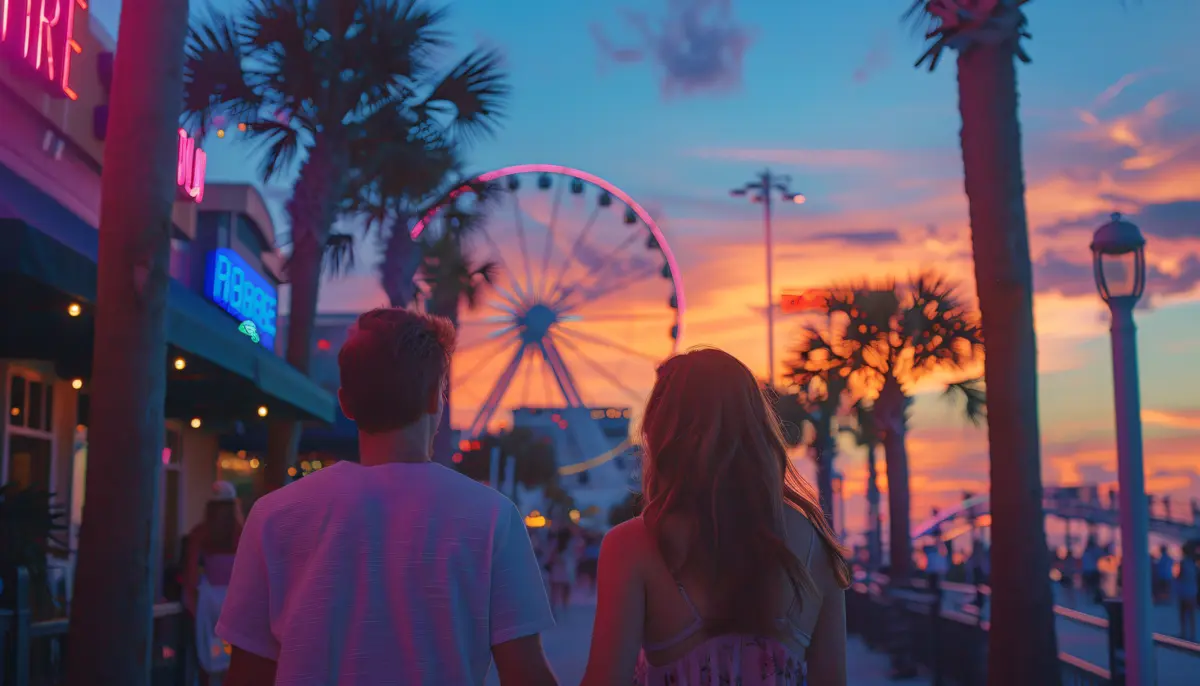 couple walking on a beachside