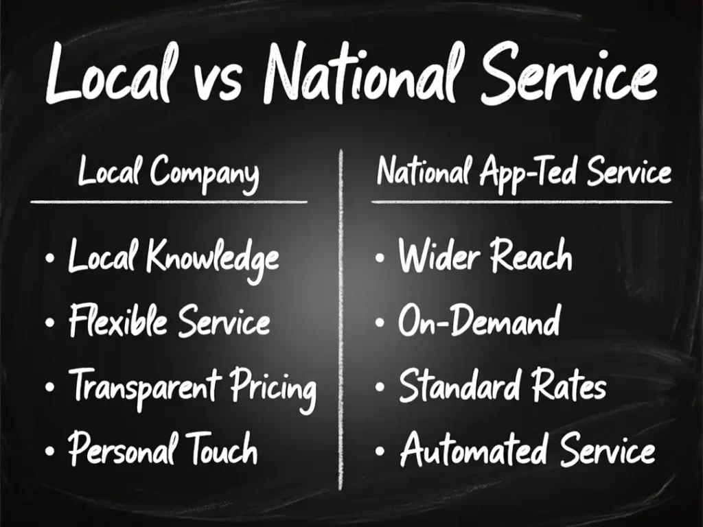 Comparison chart on a chalkboard