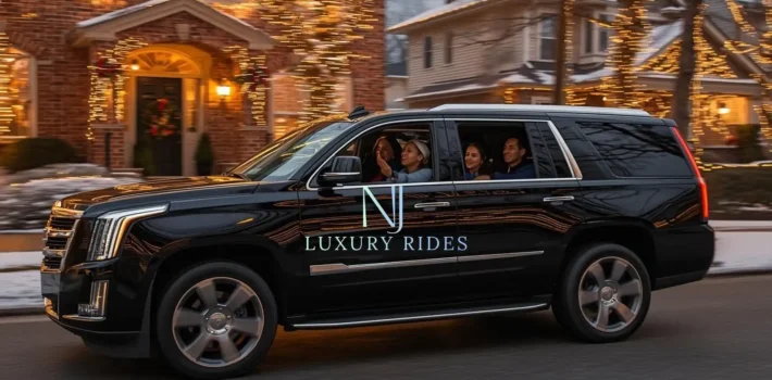 People enjoying chauffeurred ride with nj luxury ride