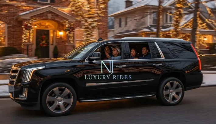 People enjoying chauffeurred ride with nj luxury ride