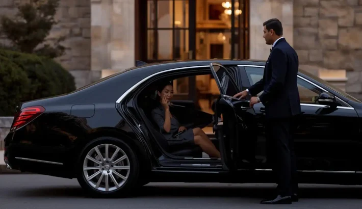 Professional chauffeur providing limousine service for an important event in New Jersey