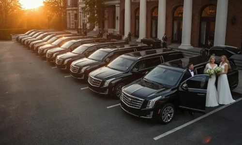 Coordinated group transportation vehicles at a large New Jersey event
