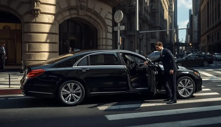 Professional curbside pickup in busy city environment