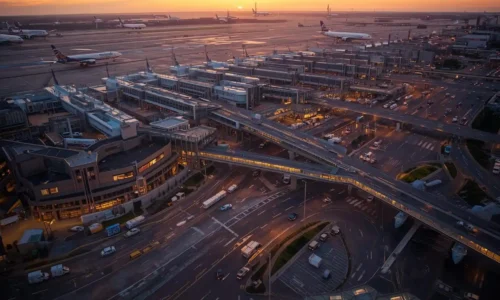 Terminal pickup traffic outside John F. Kennedy International Airport arrivals area
