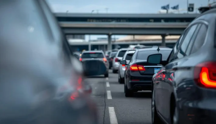 Heavy traffic near LaGuardia Airport causing delays for ground transportation